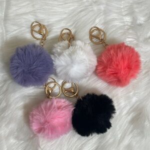 NWOT Pom Pom Multicolor Keychain Bundle of 5